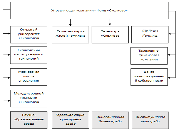 Структура инновационного центра «Сколково»