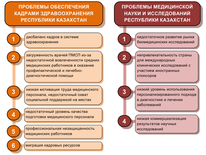 Перечень возможных проблем развития системы здравоохранения в Казахстане